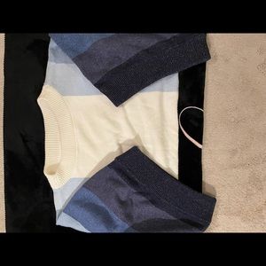 Blues and cream crop sweater